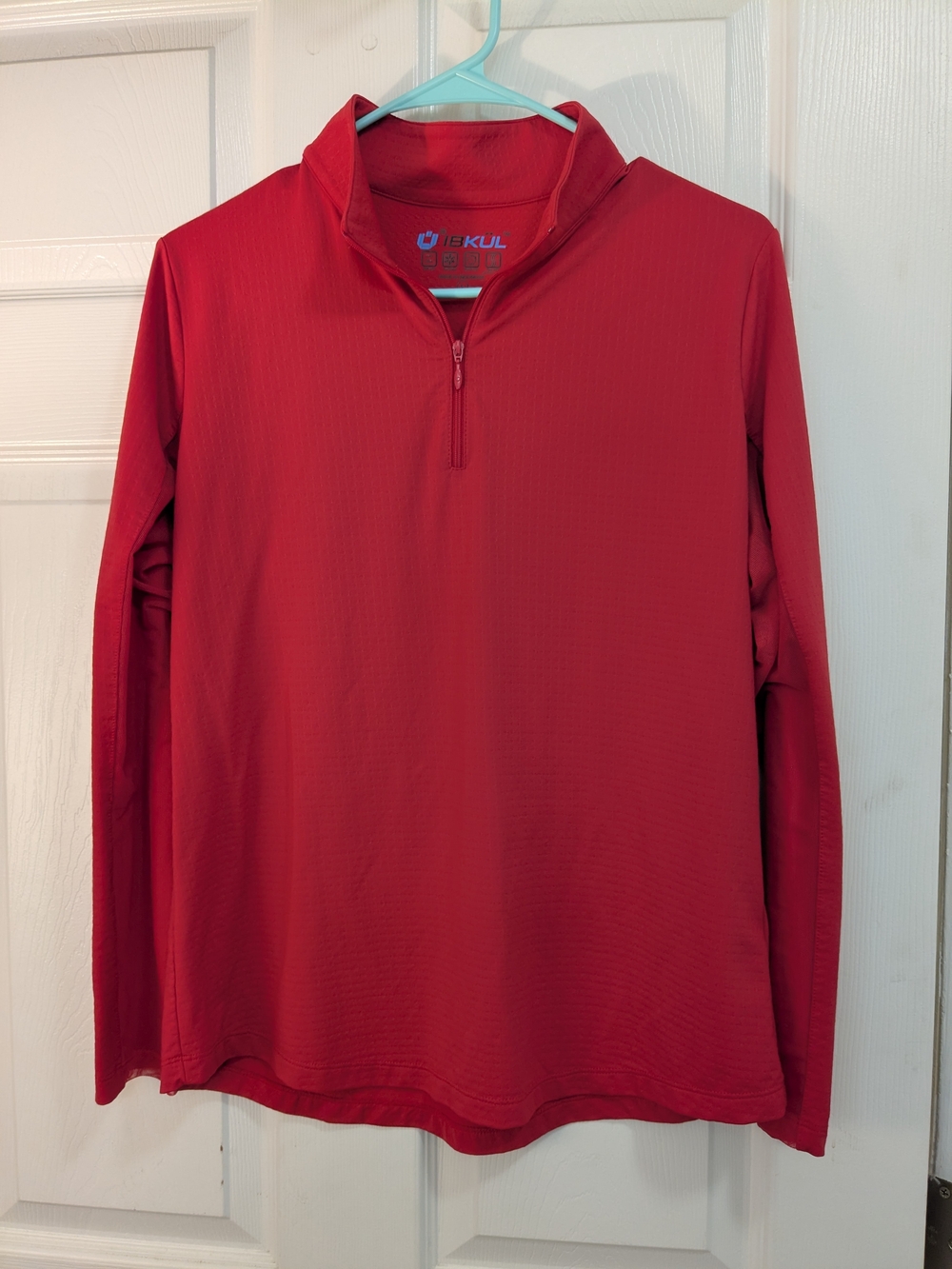 IBKUL Red Performance Half-Zip Pullover